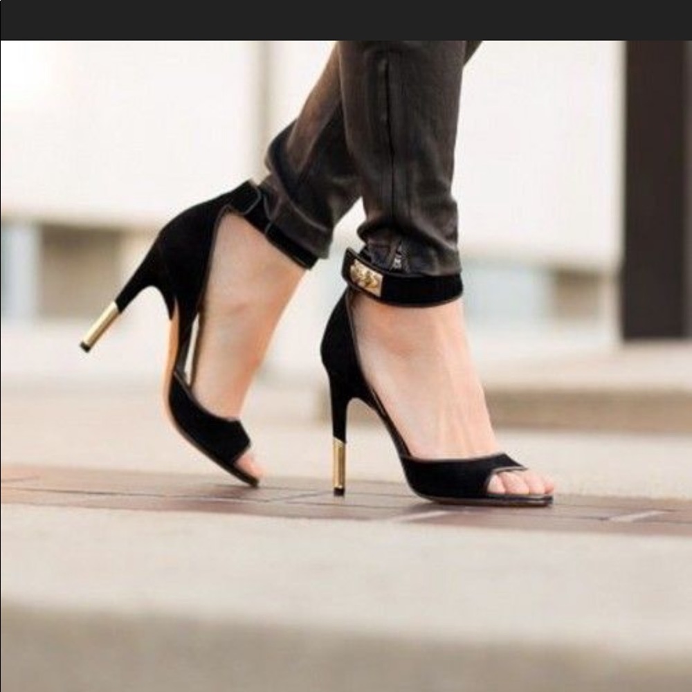 Givenchy Suede Shark Lock Heels - Picture 2 of 10